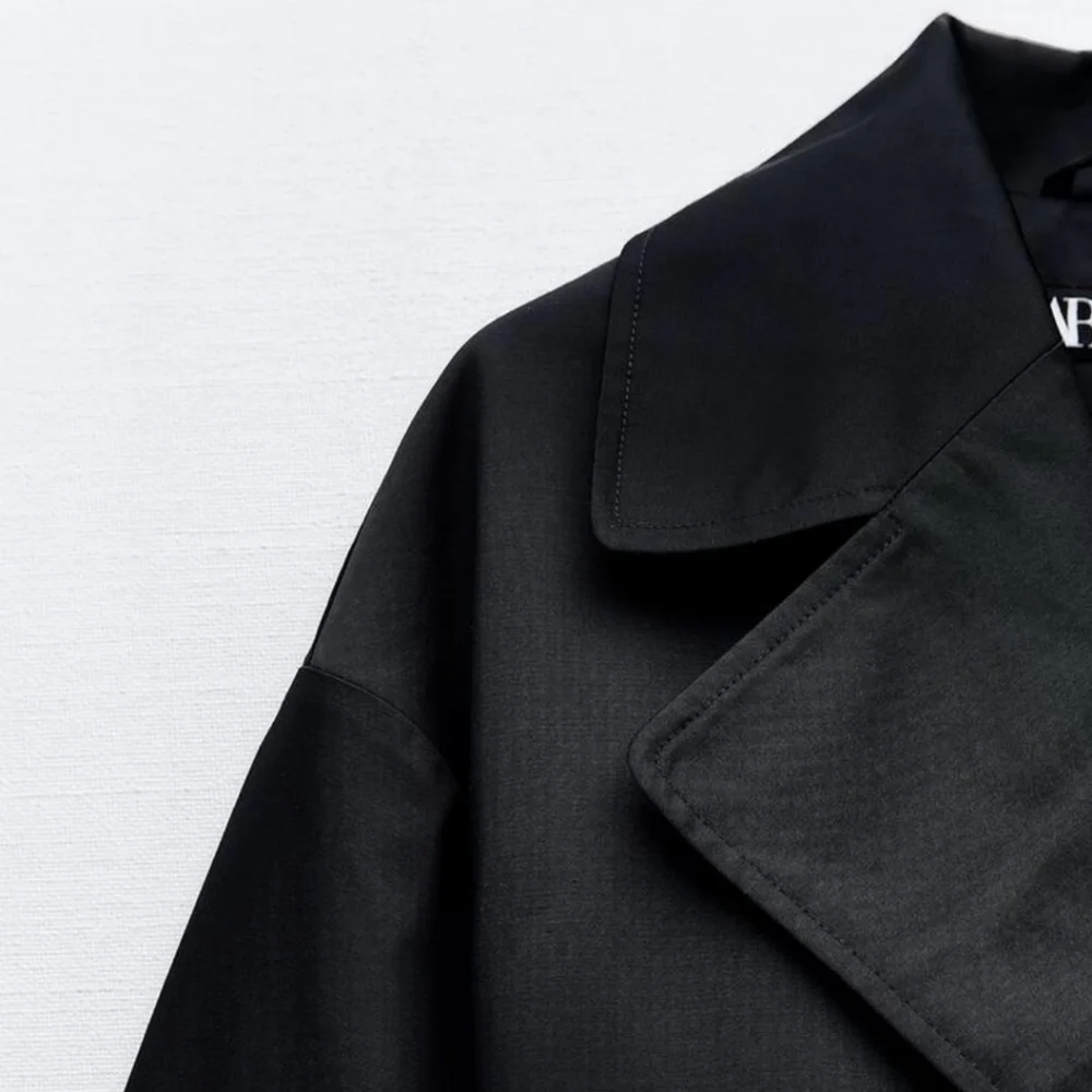 DOUBLE BREASTED TRENCH COAT WITH BELT SIZE XS - Picture 6 of 10